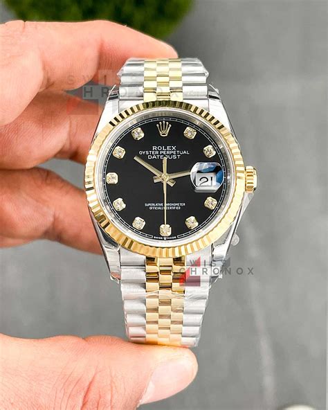 rolex date just 36 jubilee black face